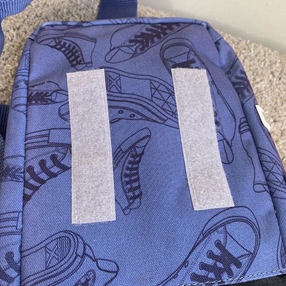 Converse Shoulder Shoe Print Blue Navy Bag Adjustable Strap Used Condition - Picture 9 of 14